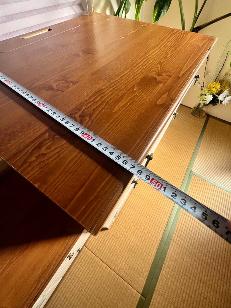 ナチュラルウッド パソコンデスク 引き出し付き　北欧インテリア　国産