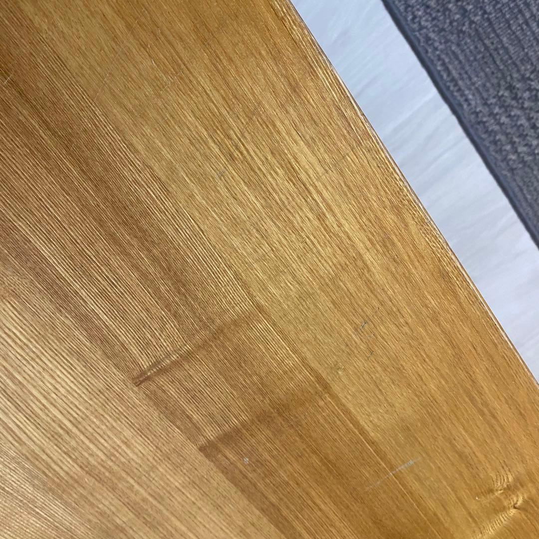 ①廃盤品　無印良品　タモ材デスク　事務机　学習机　木製机　引き出し付