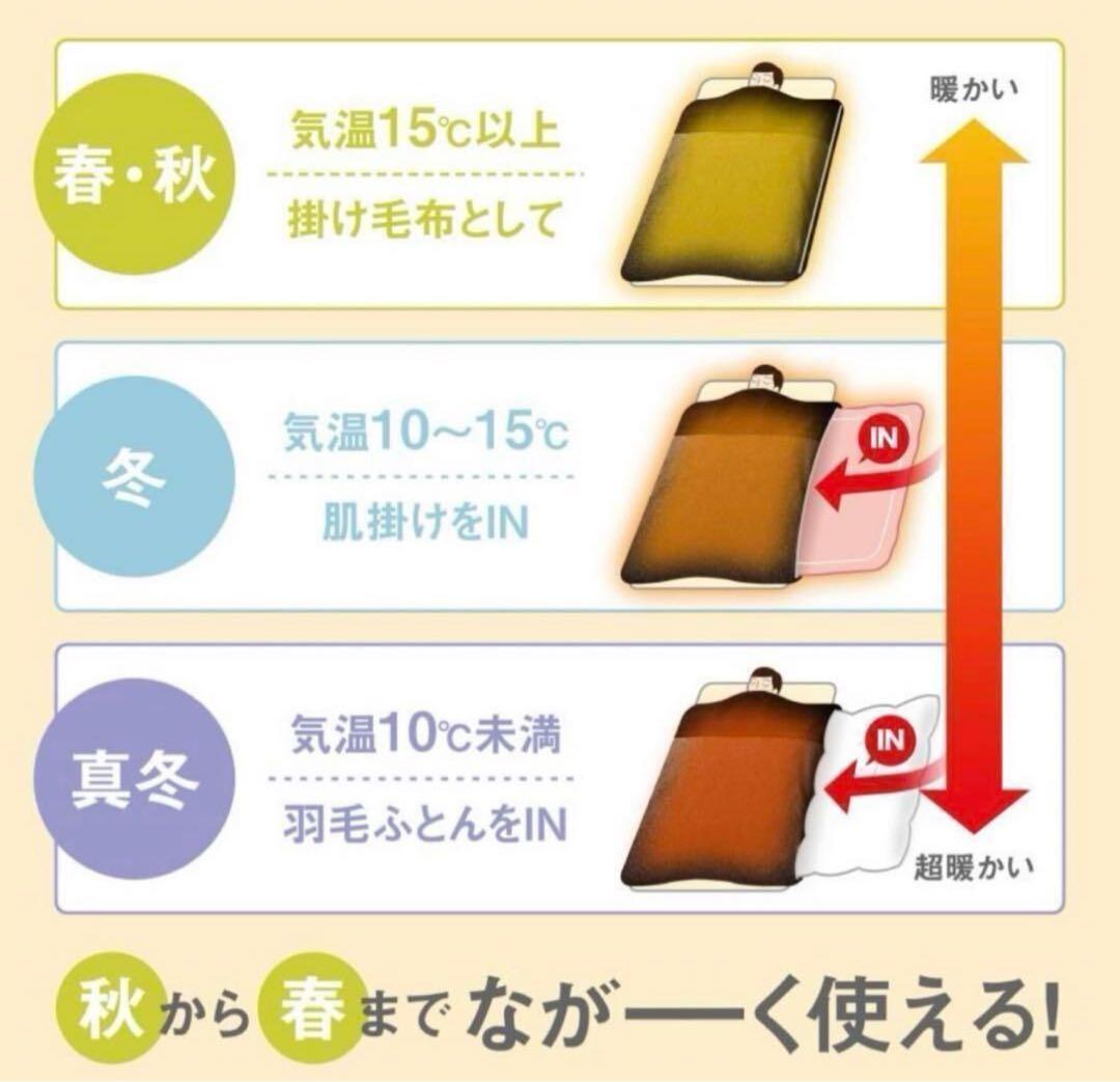 上質なイタリアデザイン【クレスカローレ】オールインワン掛け毛布/ 布団カバー　S