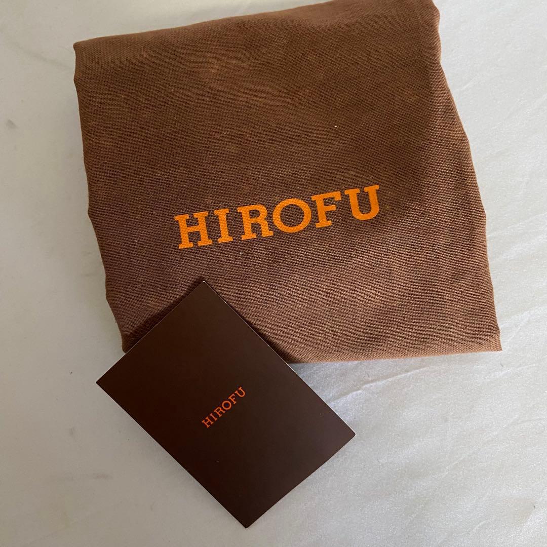 極美品✨ヒロフ ショルダーバッグ 2WAY 本革 ロゴ型押し ダークネイビー M