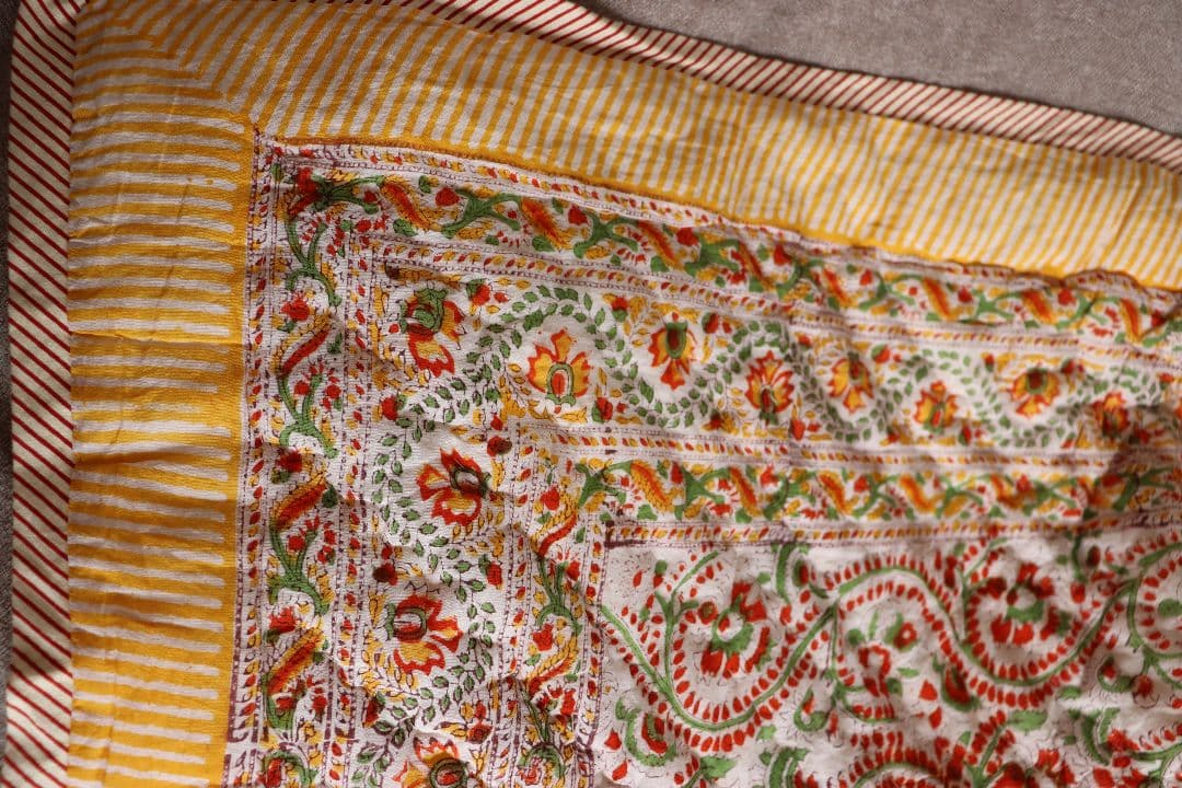 インドキルト布団　ブロックプリント