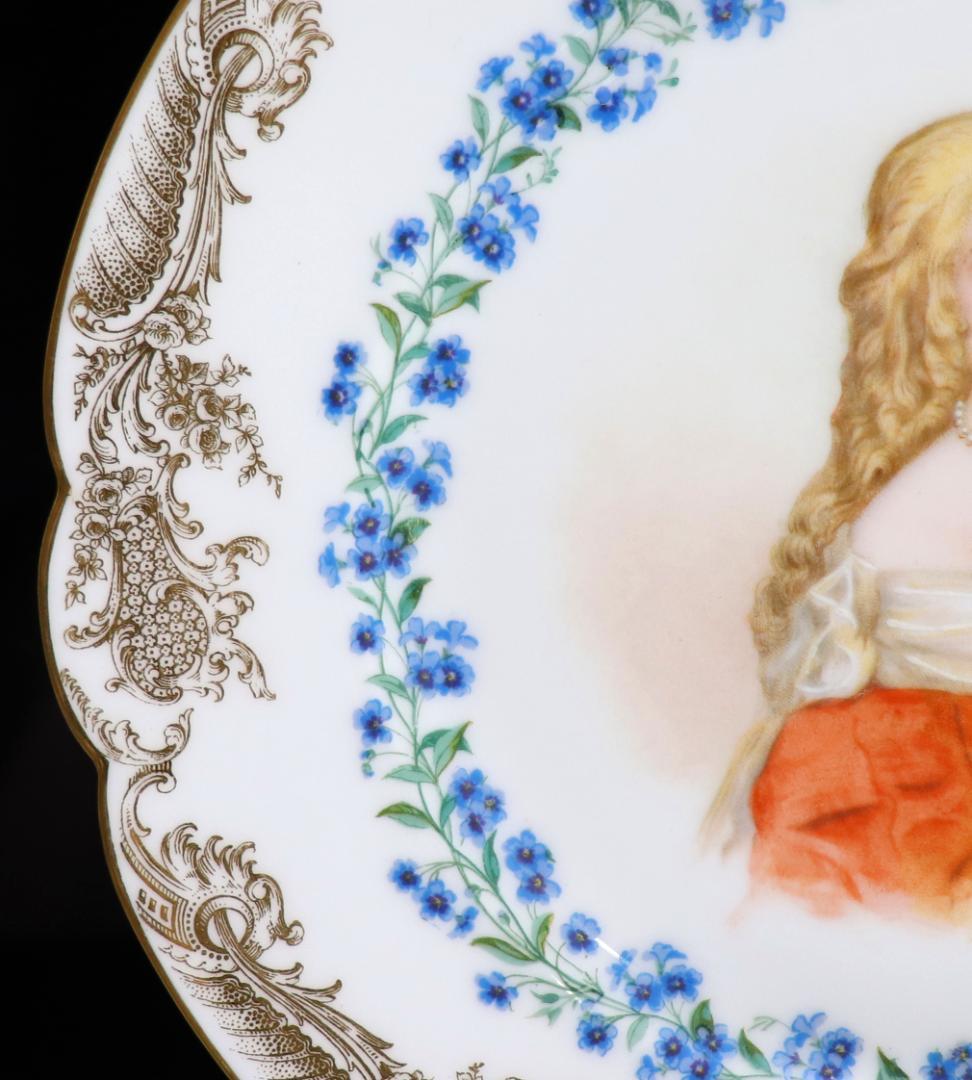 オールド・セーブル 1846年製 モンテスパン夫人 金彩 大型 24cm 飾り皿