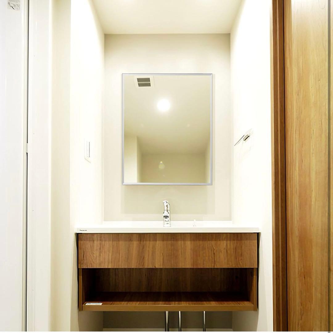 ミラーキャビネット キャビネット 50x60CM ホワイトオーク 洗面鏡 浴室鏡