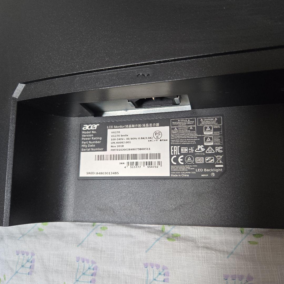 ディスプレイ・モニター本体 Acer VG270