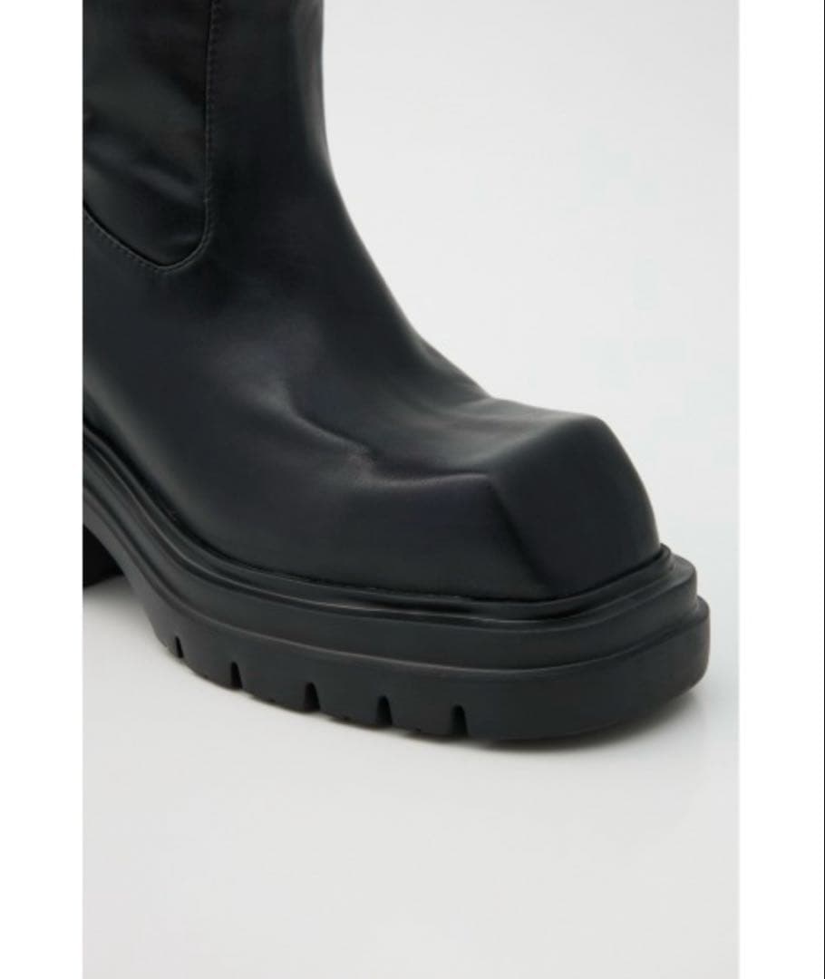 即購入⭕️美脚チートブーツ スクエア トゥニー ブーツ ロングブーツ　SLY