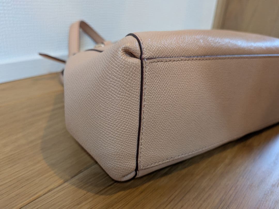 COACH ベージュショルダーバッグ2way　レザー