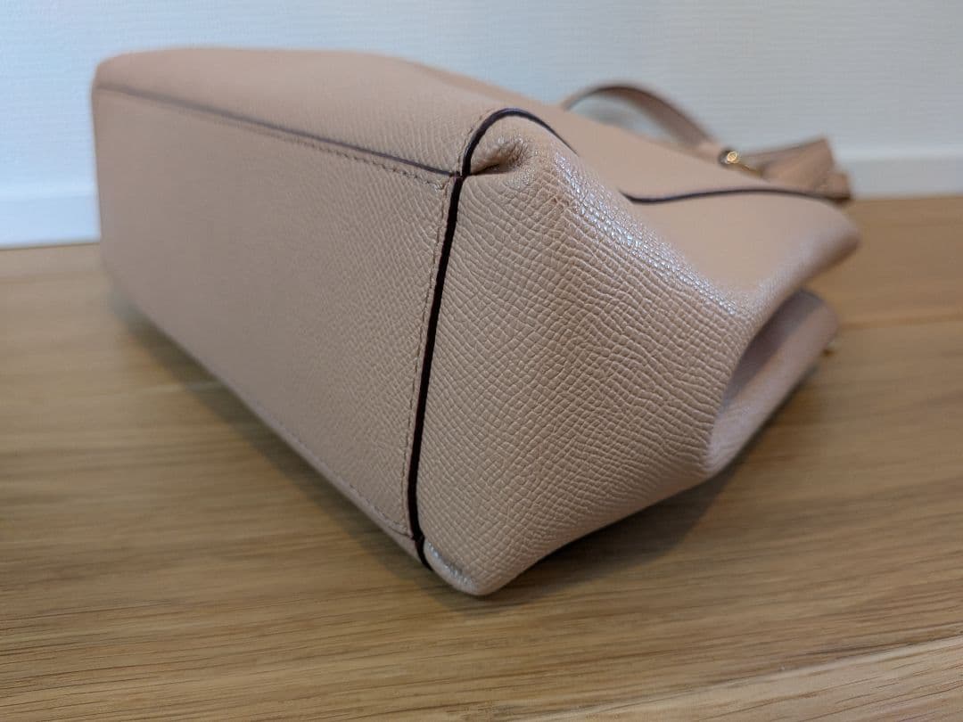 COACH ベージュショルダーバッグ2way　レザー