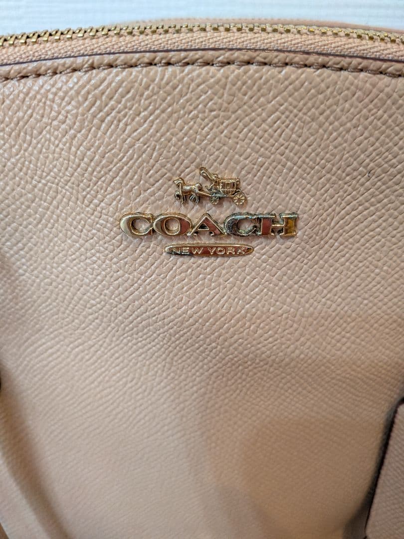 COACH ベージュショルダーバッグ2way　レザー