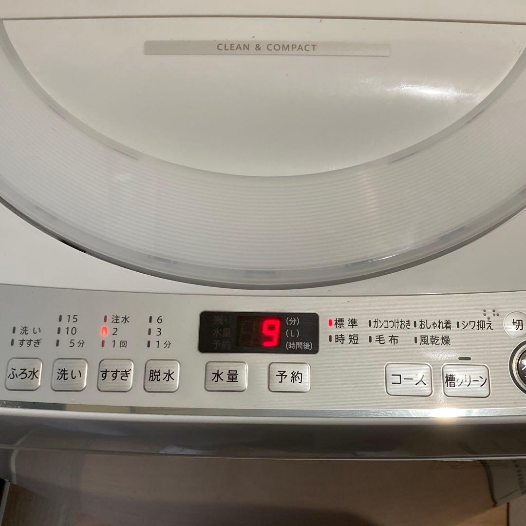 送料込【2023年製】SHARP ES-GE7G-W 全自動洗濯機 7kg
