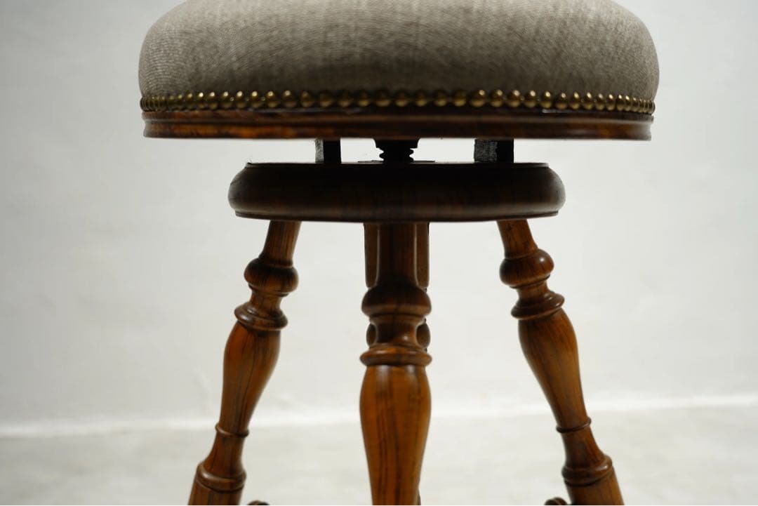 ナポレオンスツール　ピアノ椅子　フランスアンティーク　チェア