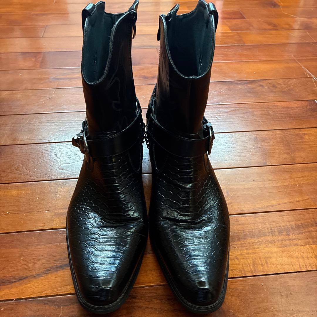 ブラックレザーウエスタンブーツ