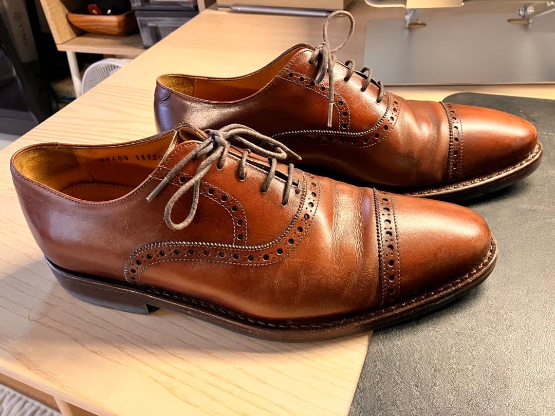 ジャランスリワヤ　ストレートチップ　ビジネス革靴　ブラウン　26センチ