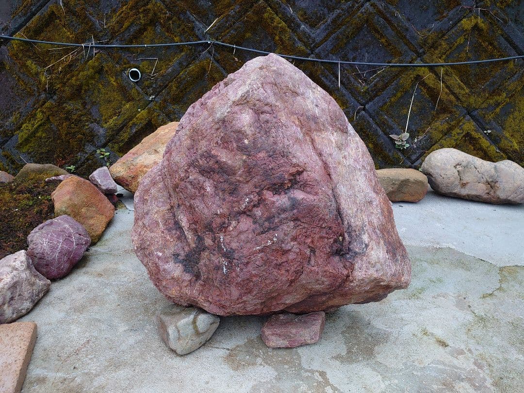 京都 赤石 約150kg 観賞石 庭石 坪庭 日本庭園