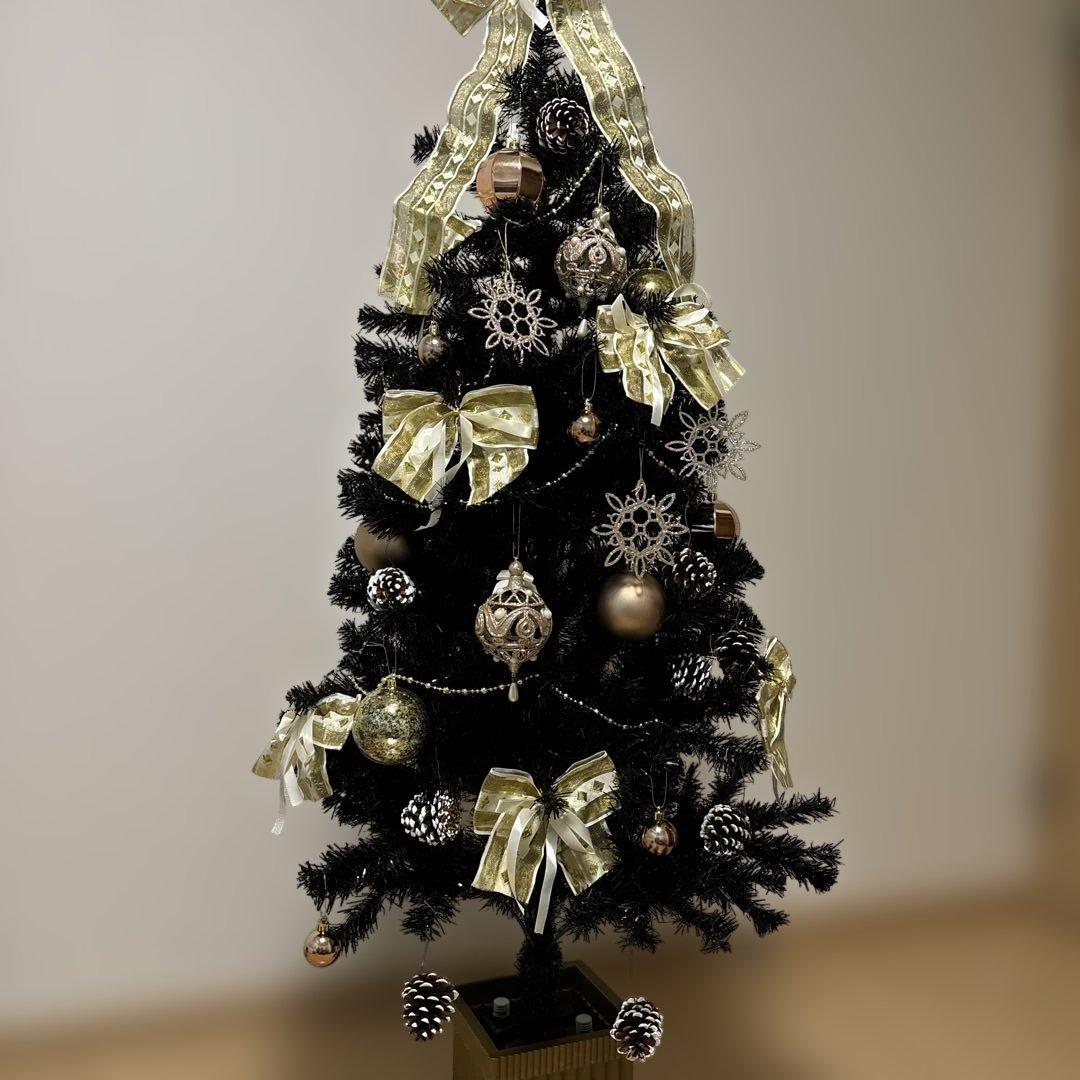 LED クリスマスツリー　150cm ゴールド　ブラック　ツリー