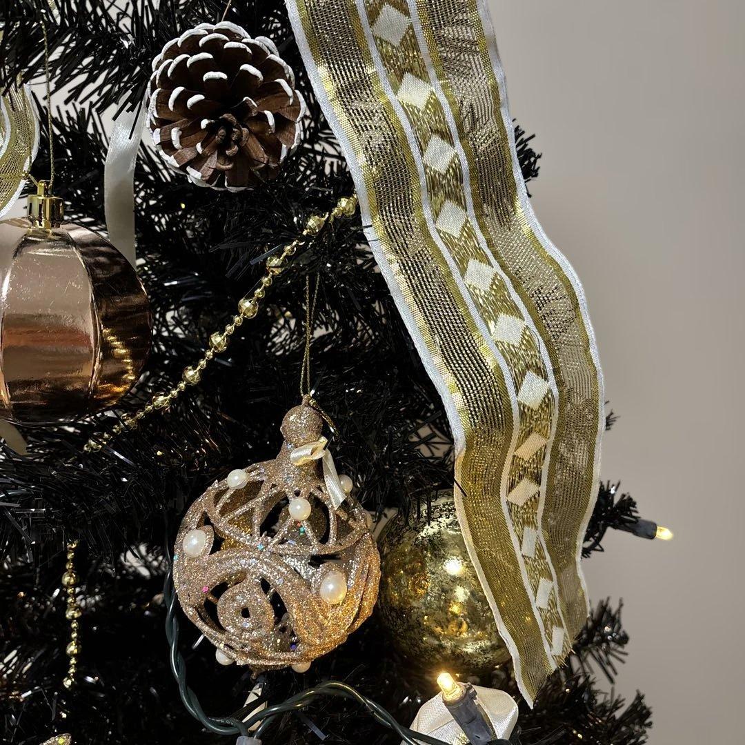 LED クリスマスツリー　150cm ゴールド　ブラック　ツリー