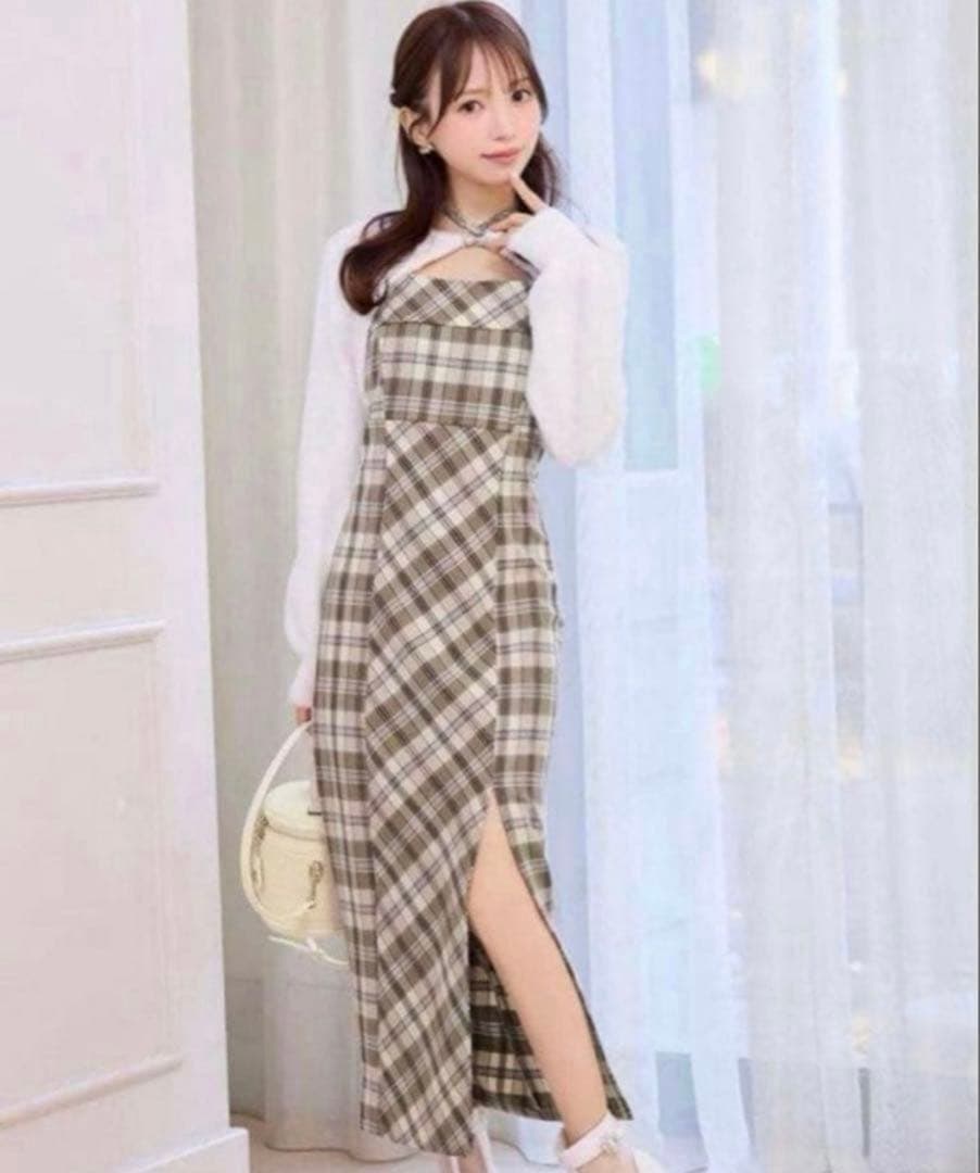 ミシェルマカロン michellMacaron アンサンブルチェックワンピース