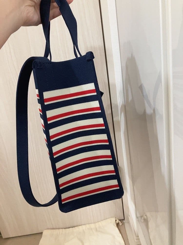 美品　MARNI マルニ　ジャガード　ボーダー　ハンドトートショルダーバッグ