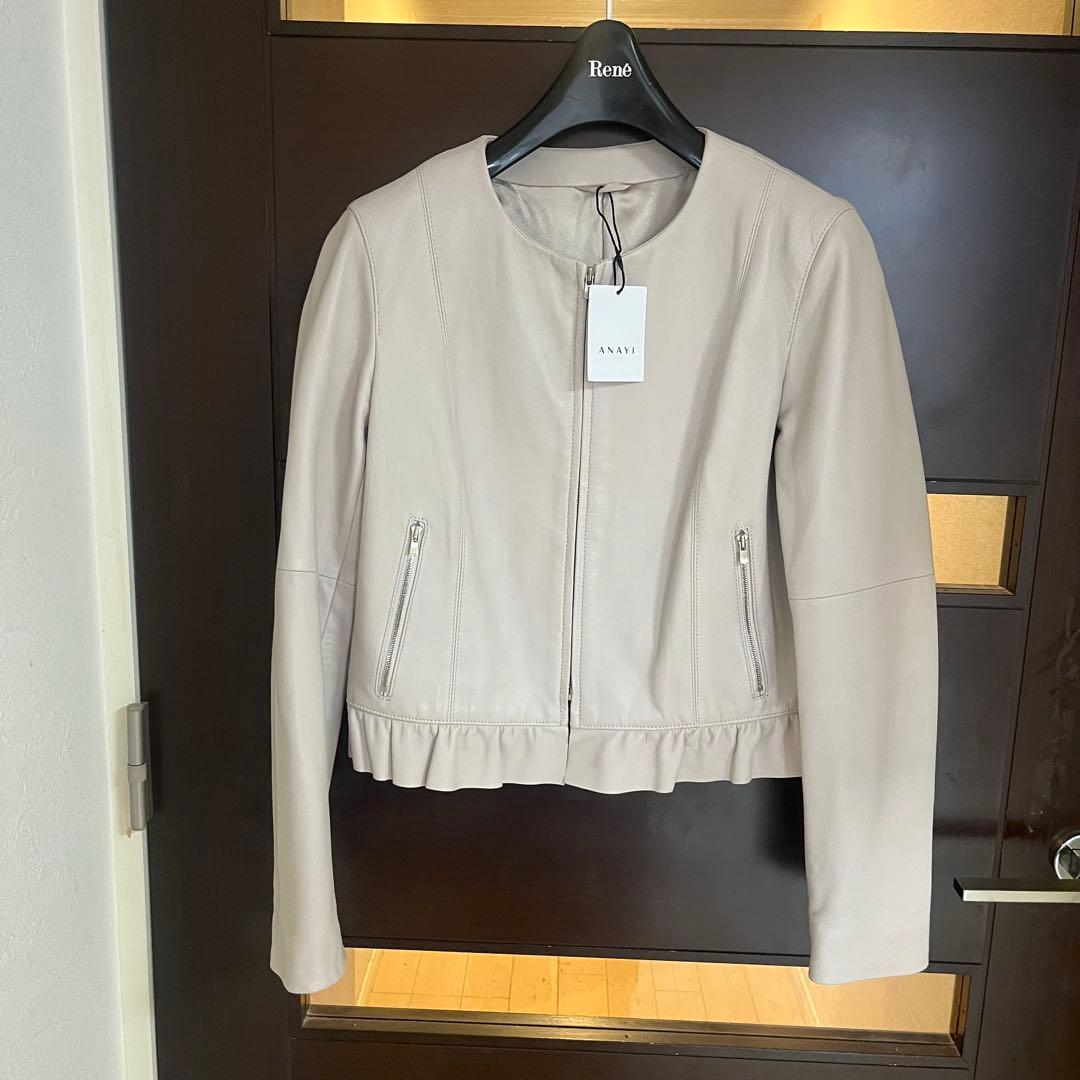 新品☆ ANAYI ラムレザークルー　ジャケット/セオリー、23区、ロペ