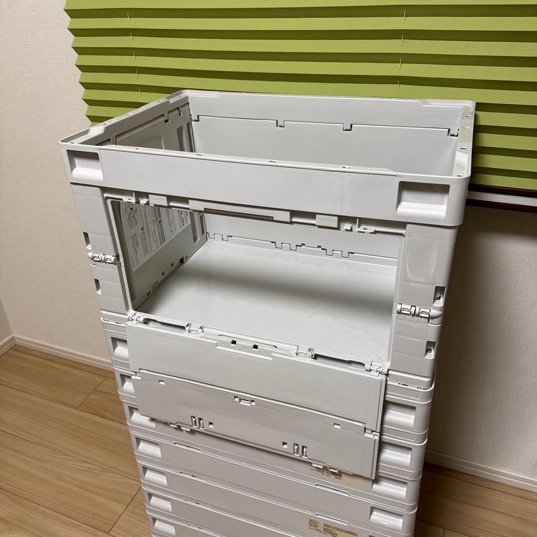 無印良品 折りたたみコンテナ 窓付 ホワイトグレー 50L 5個セット おまけ②