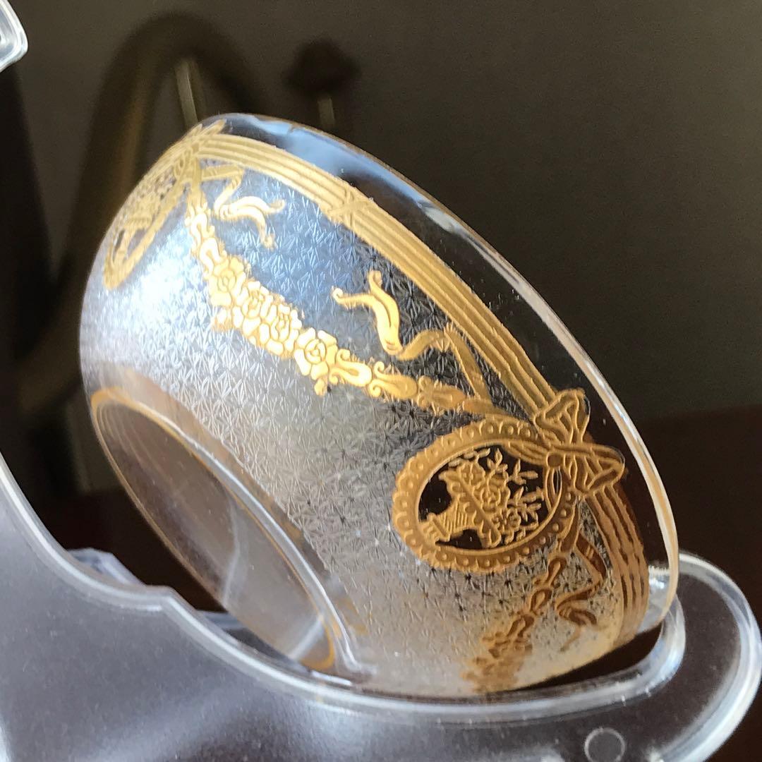 素敵な★オールドサンルイSt LouisサフォSaphoクリスタル石鹸入れ☆金彩