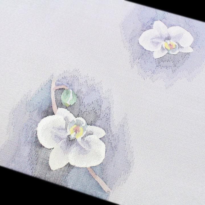 日本の歌姫【美空ひばり】デザイン　エレガントな【胡蝶蘭】　美品の袋帯です