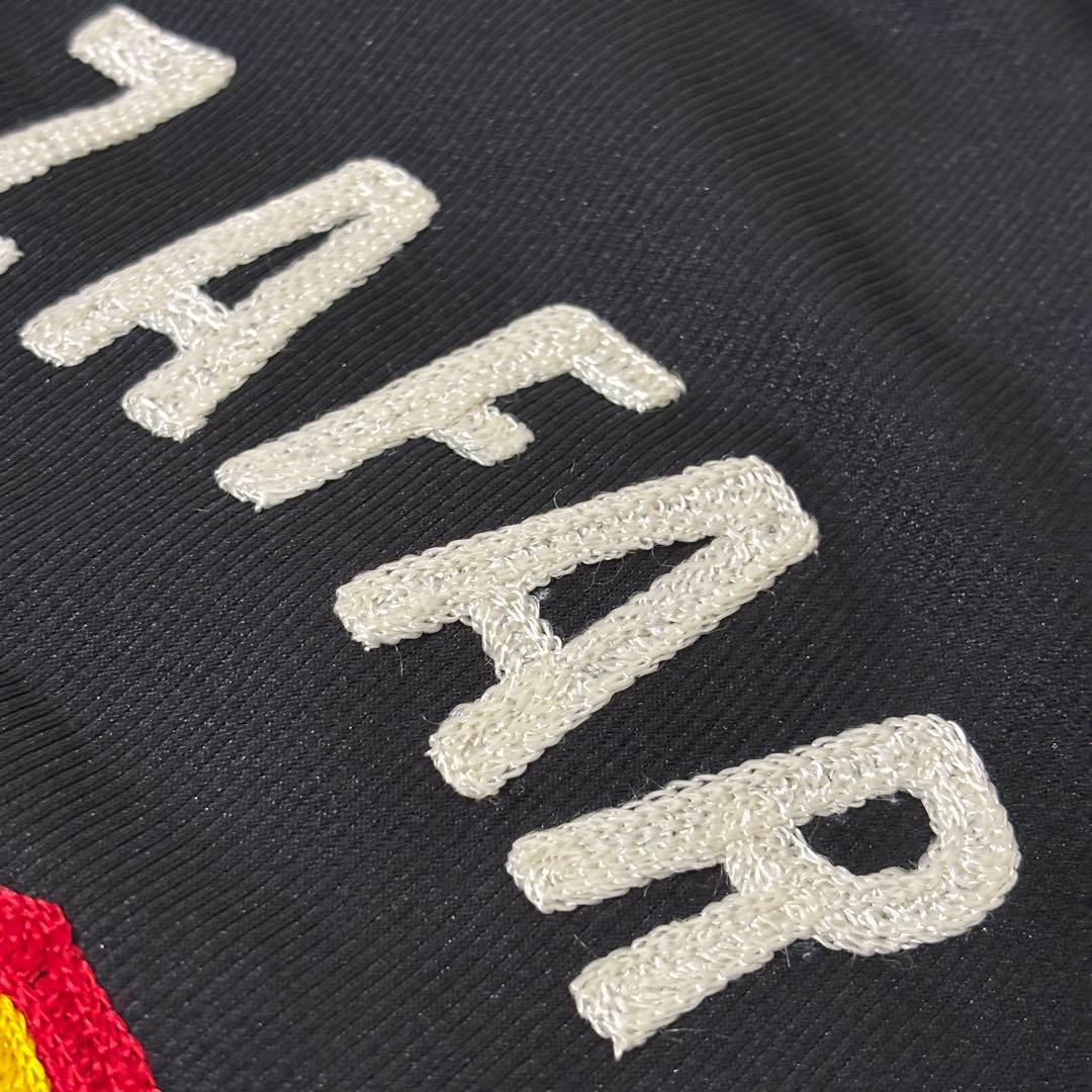 Vintage 70s【ブラックベース】チェーン刺繍 デカ襟 ボーリングシャツ