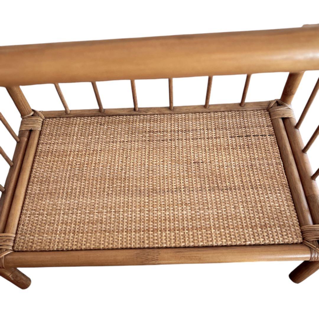 ラタン アーチ型 3段(上・中段ガラス板) 飾り棚 ディスプレイラック 籐家具