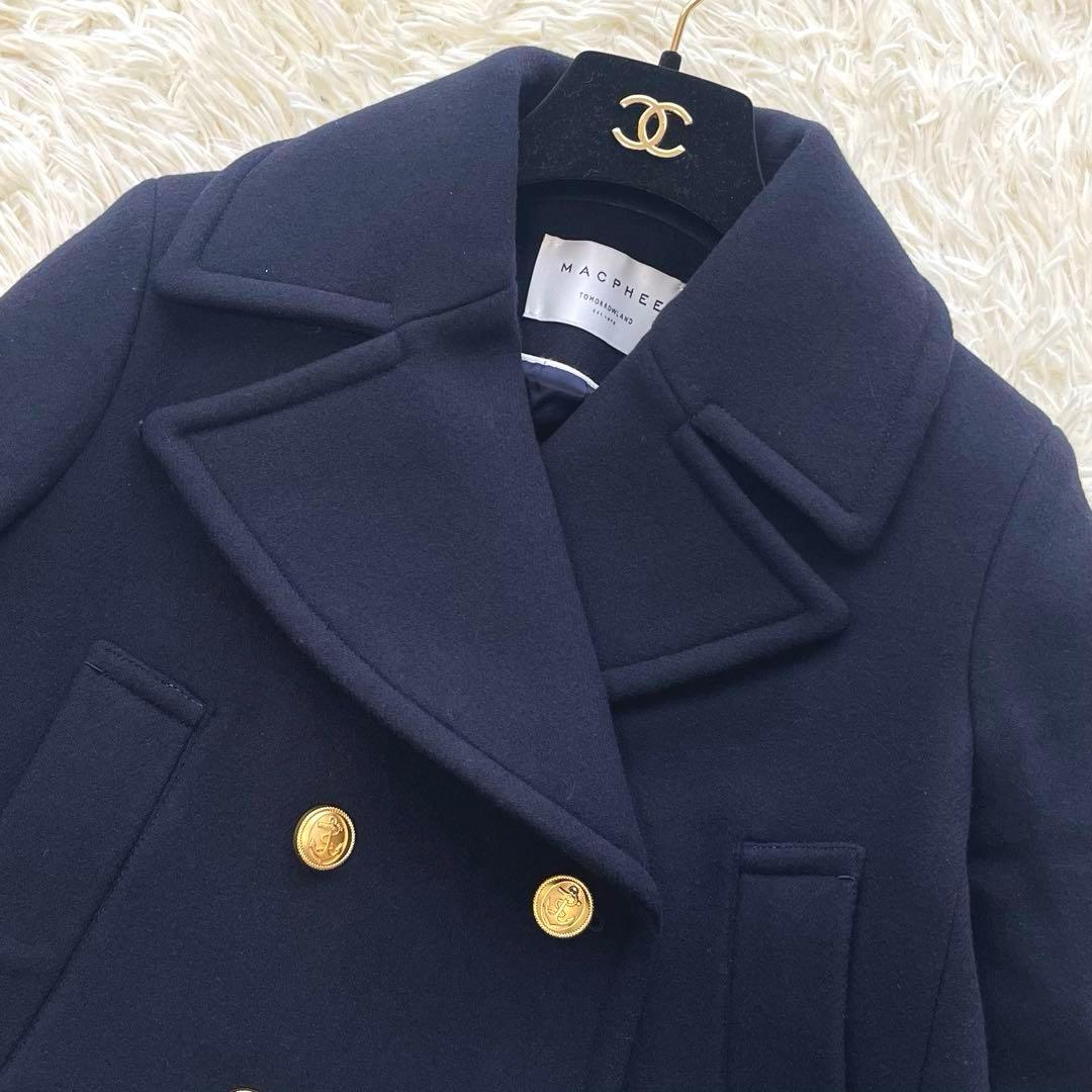 MACPHEE TOMORROWLANDピーコート ダブル 金ボタン ウール