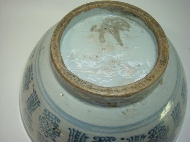 大鉢■古い唐物染付大鉢 菓子器 置物 オブジェ 古玩 唐物 時代物 骨董品■