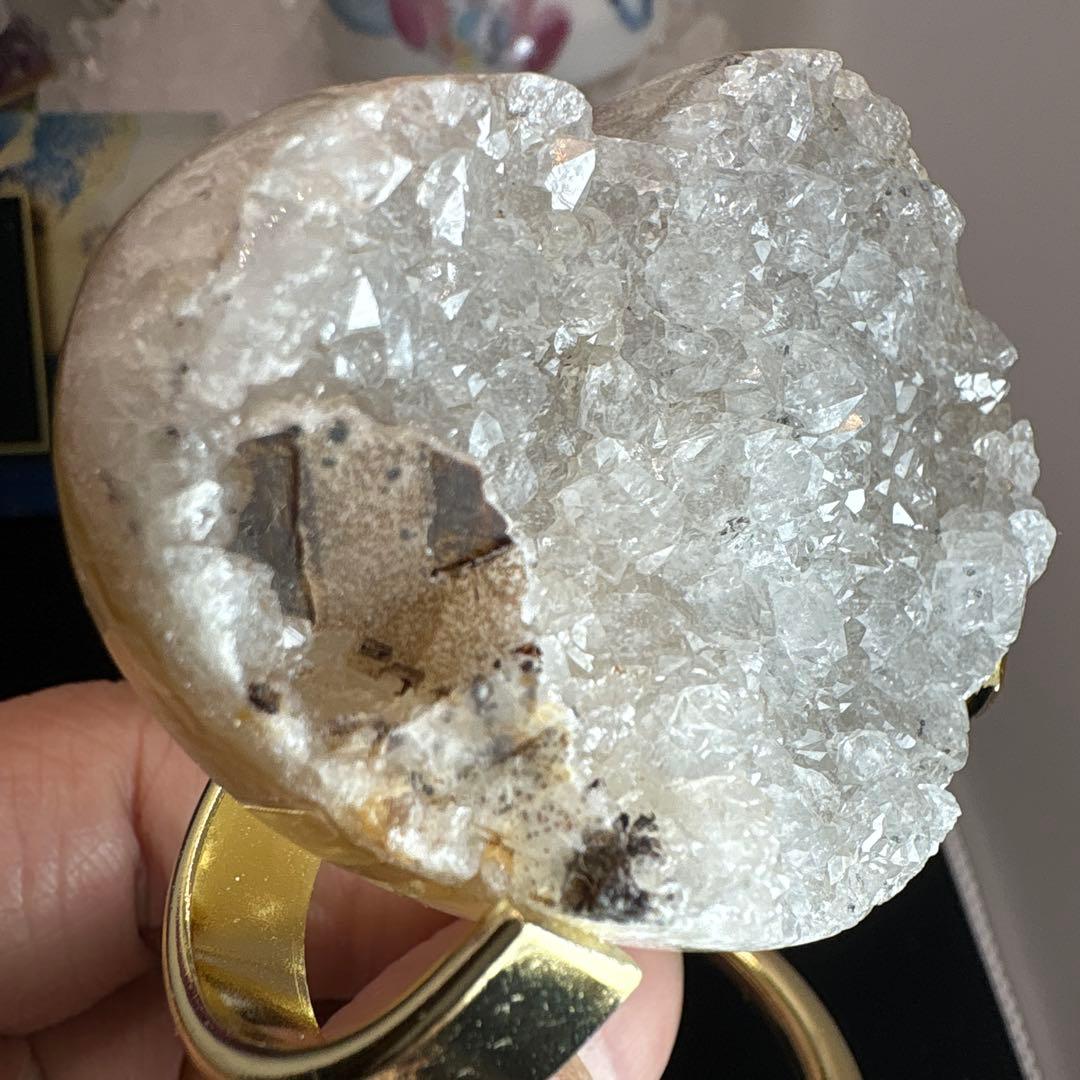 ホワイトアメジストハート♡♡No.♡1418