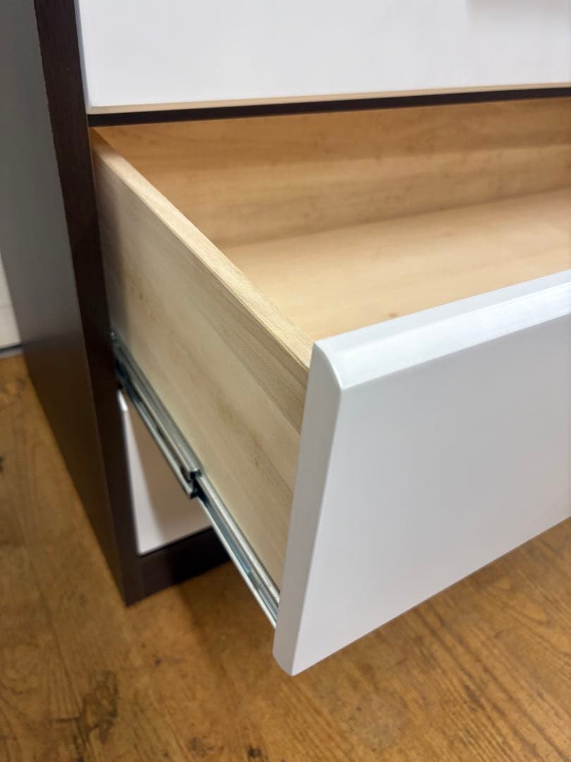 M111 ハイチェスト 幅905mm ホワイト/ダークブラウン