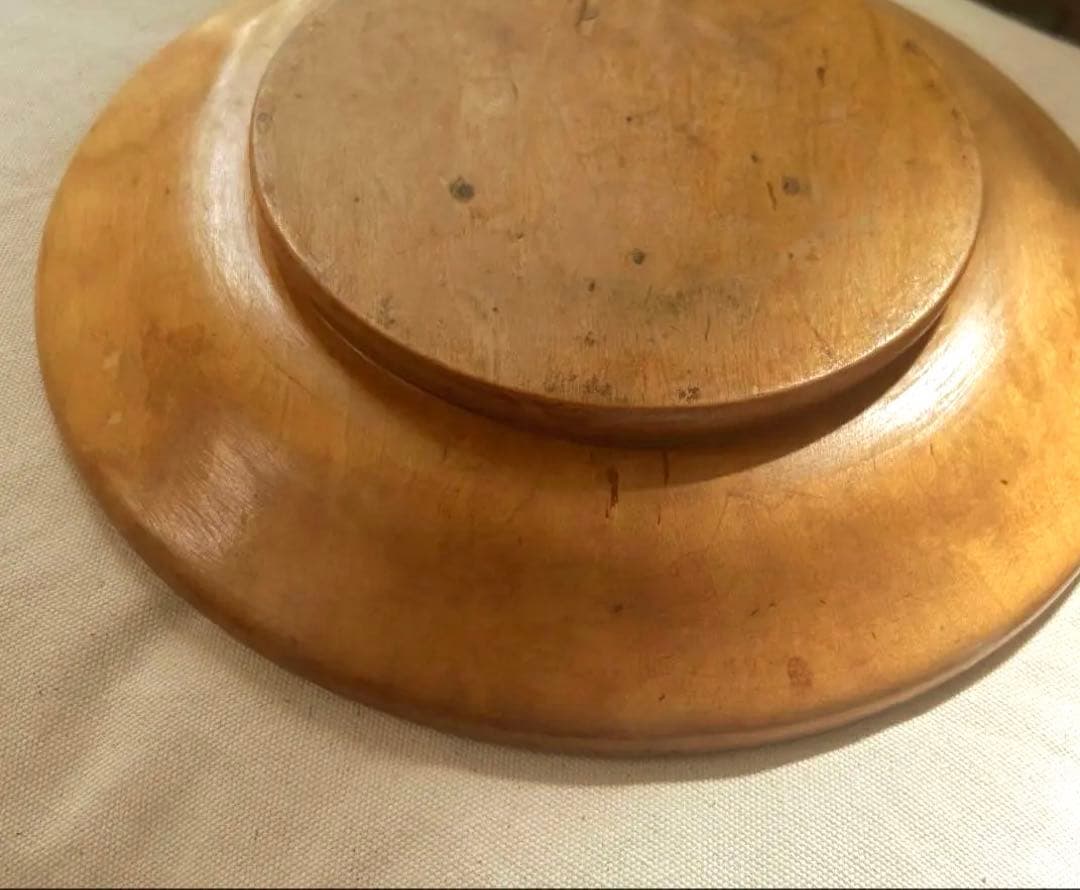 蚤の市　北欧　木製　ブレッドプレート　ワイドリム　コンポティエ　パン皿