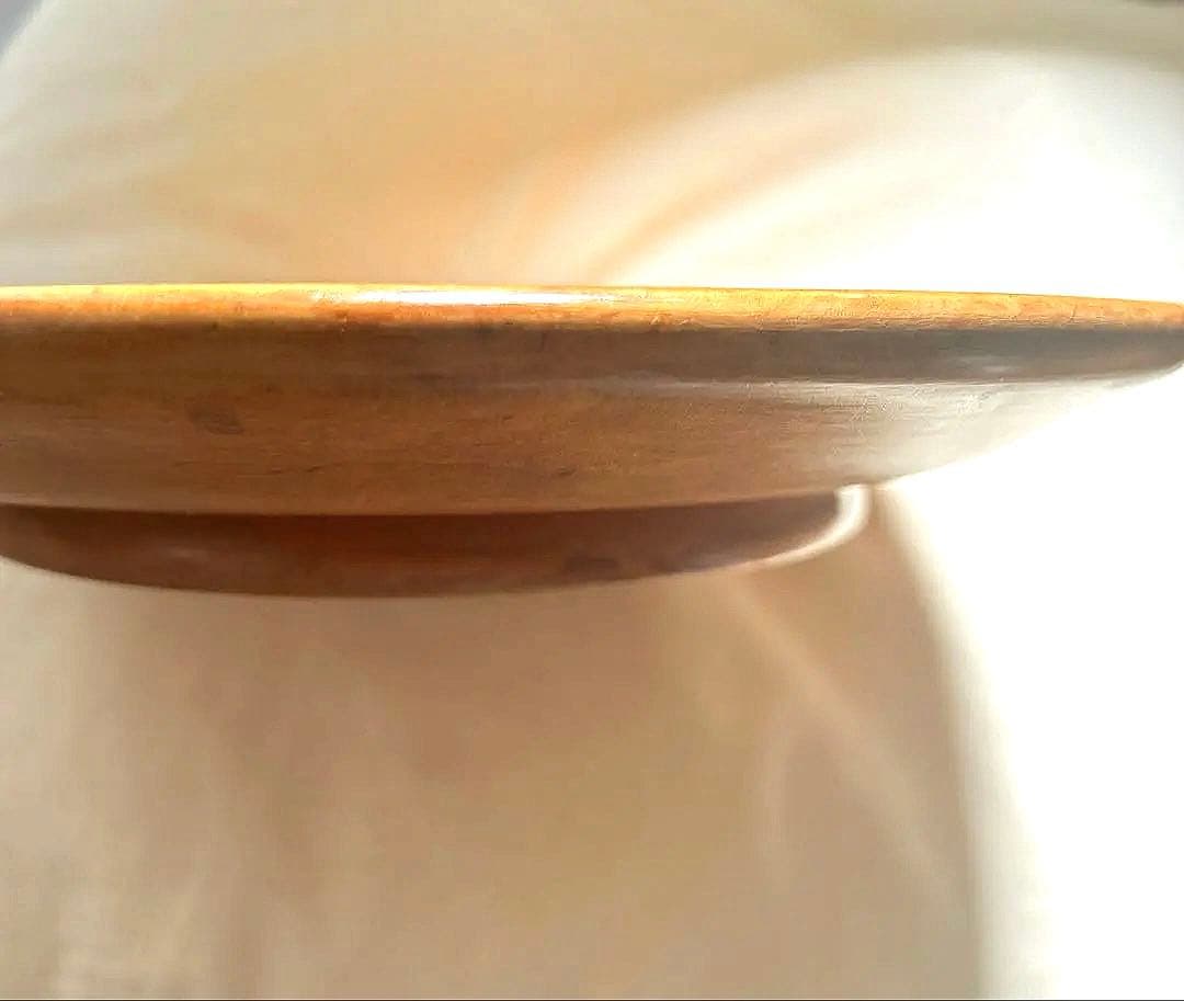 蚤の市　北欧　木製　ブレッドプレート　ワイドリム　コンポティエ　パン皿