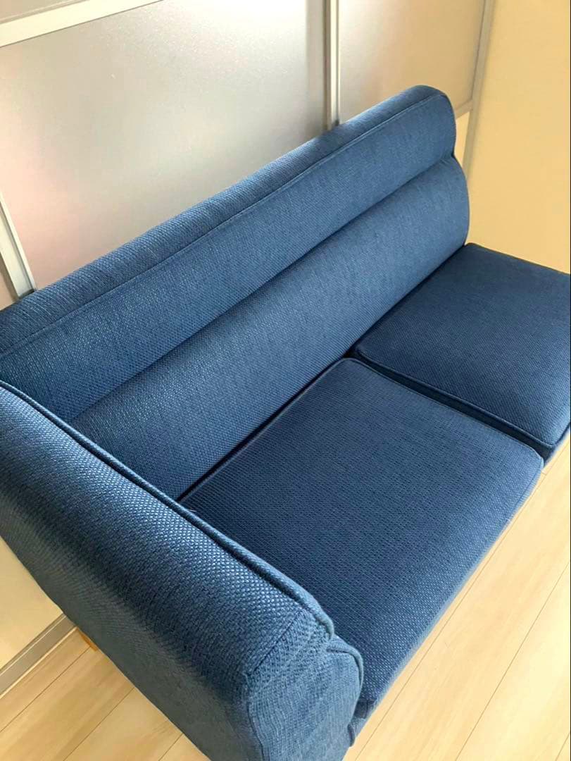 【美品】送料込み　ニトリ　2人〜2.5人掛けソファ　ネイビー　ゆったりサイズ