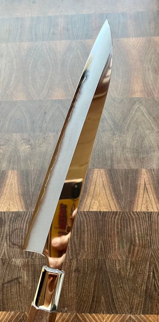 土佐打刃物 黒鳥鍛造工場 240mm 両刃 柳刃 刺身　包丁 銀三鋼 鏡面仕上