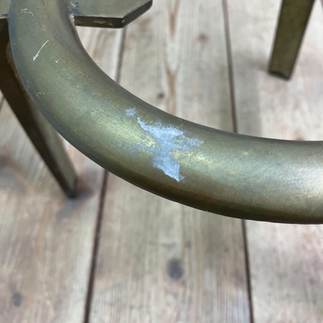 A-5 五徳 真鍮 鋳物 三本脚 火鉢 囲炉裏 茶道具 香道具 炭道具 古道具