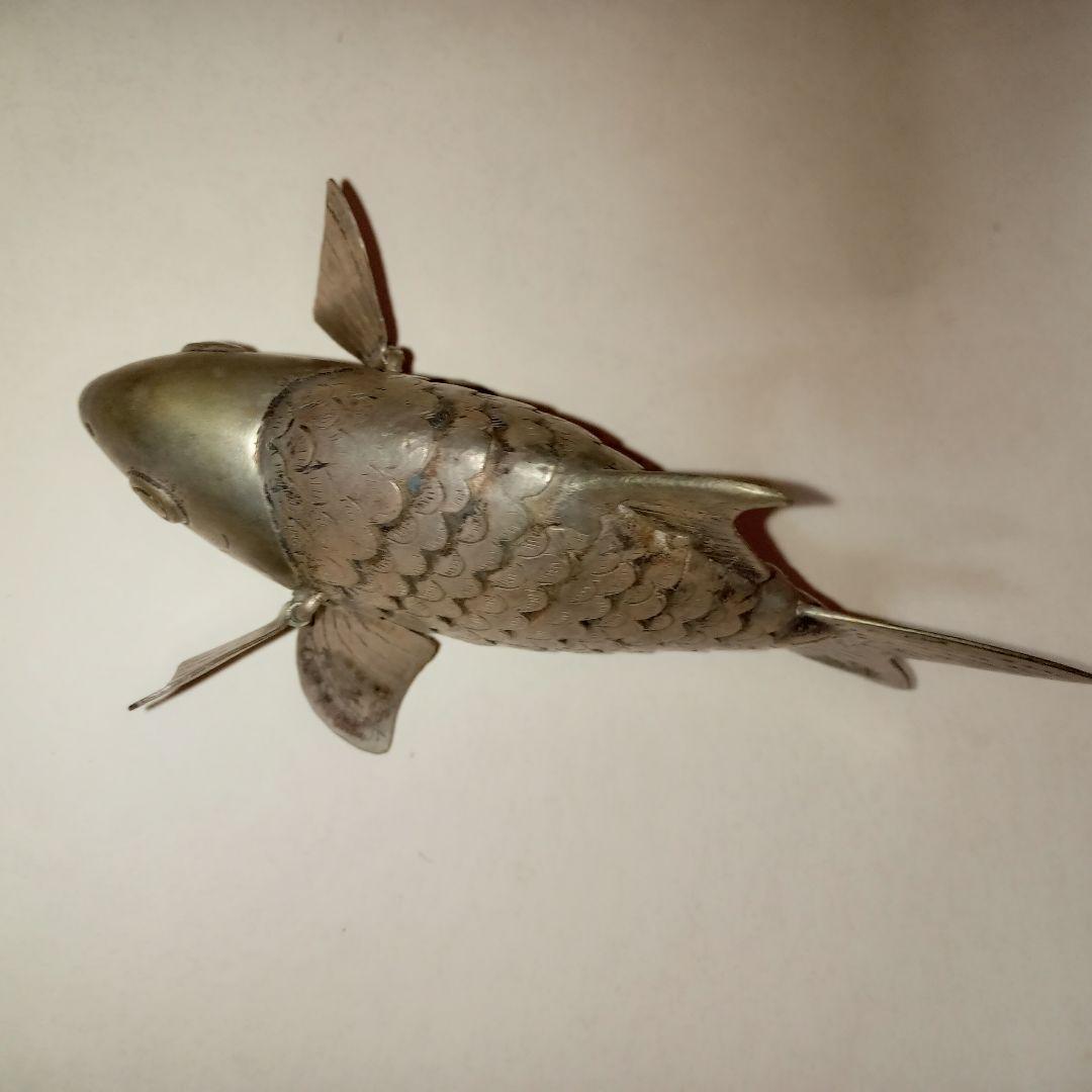 銀製自在置物金工細工　小