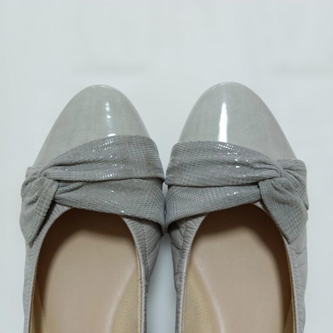 【美品】卑弥呼 ドライビングシューズ パンプス グレー バレエシューズ　フラット