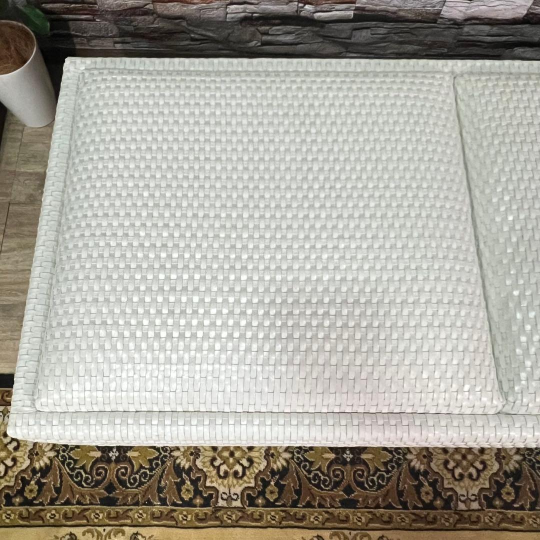 ꧁ROCKSTONE꧂ 楽風庵 ベンチ 岩倉榮利 2人掛け 牛革レザー ホワイト