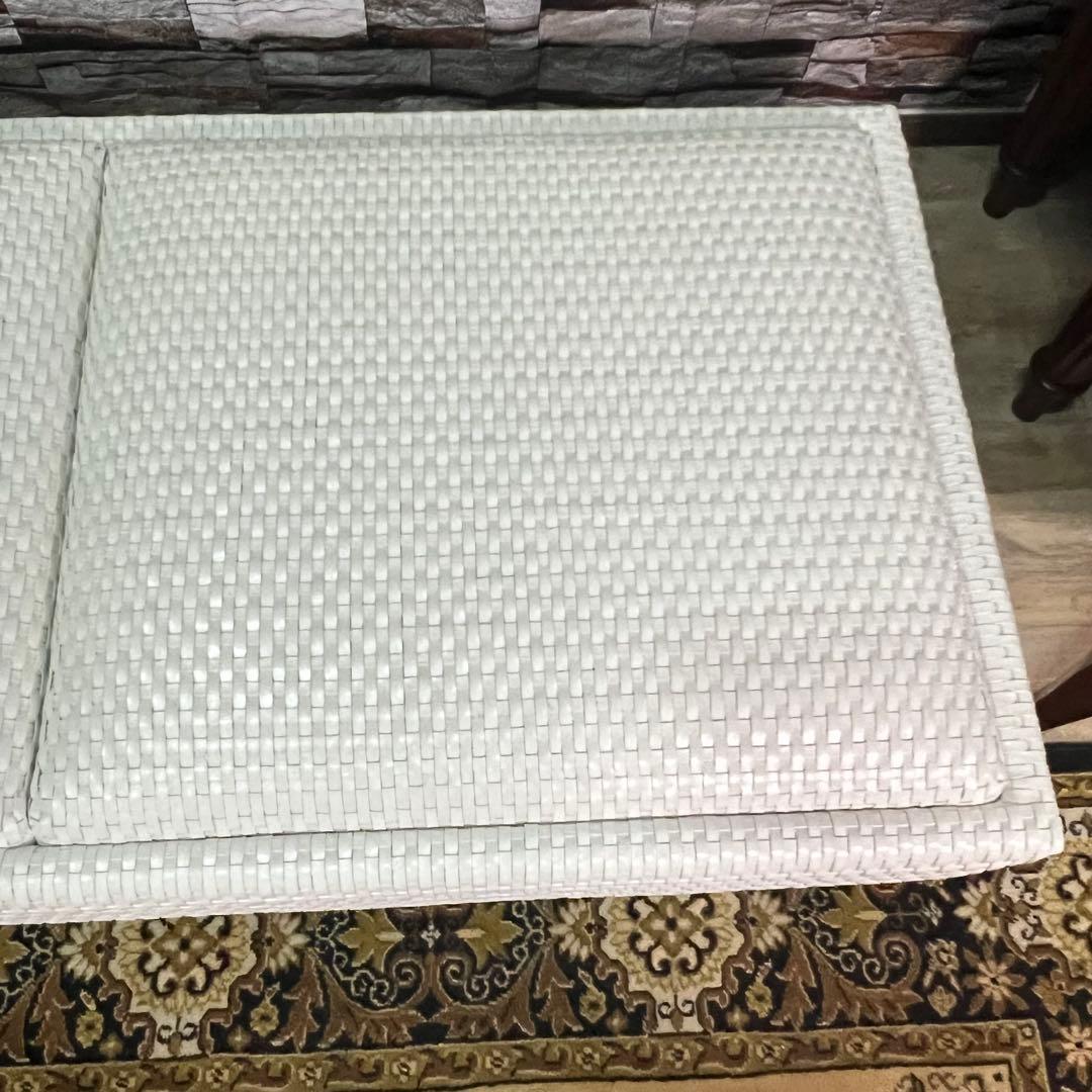 ꧁ROCKSTONE꧂ 楽風庵 ベンチ 岩倉榮利 2人掛け 牛革レザー ホワイト