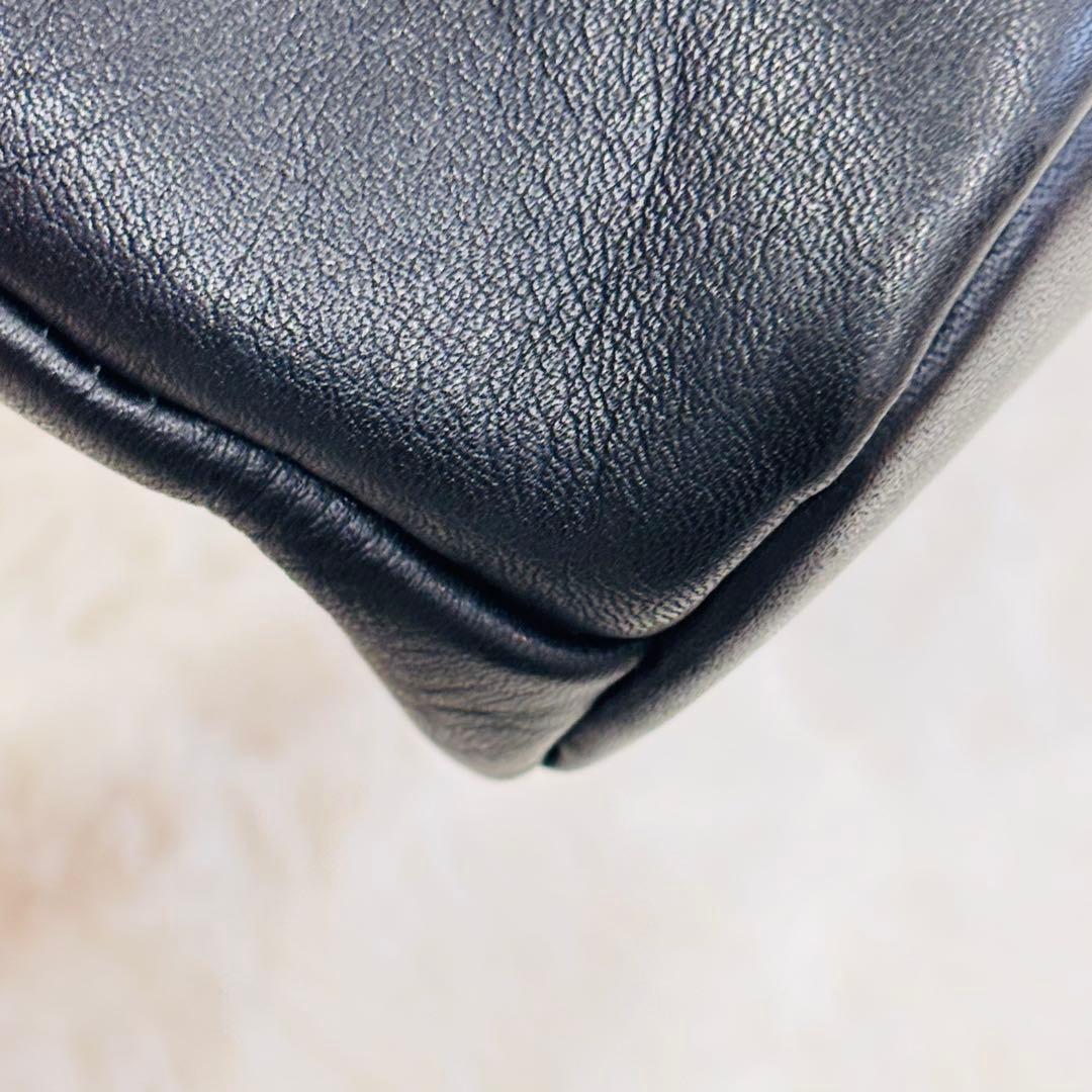 美品　北欧暮らしの道具店　撥水レザーショルダーバッグ　ブラック