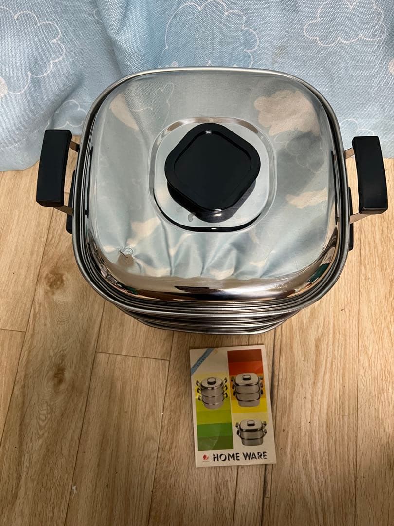 激安送料込‼️ 神子島製作所 ステンレス角型蒸し器 3段 29cm