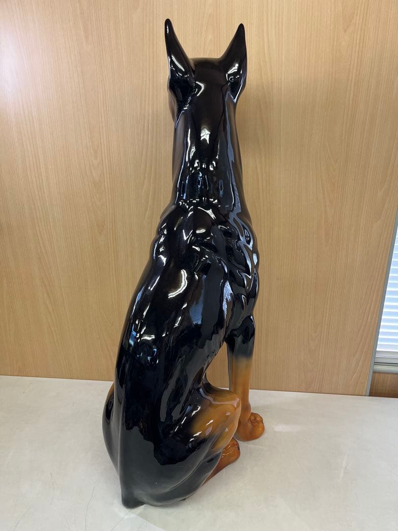 G7 ドーベルマン 犬 陶器 置物 アンティーク イタリア製 約95cm