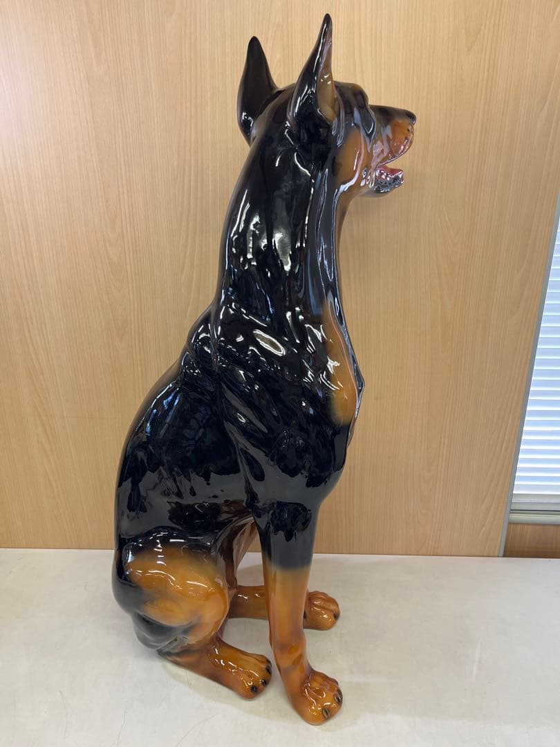 G7 ドーベルマン 犬 陶器 置物 アンティーク イタリア製 約95cm