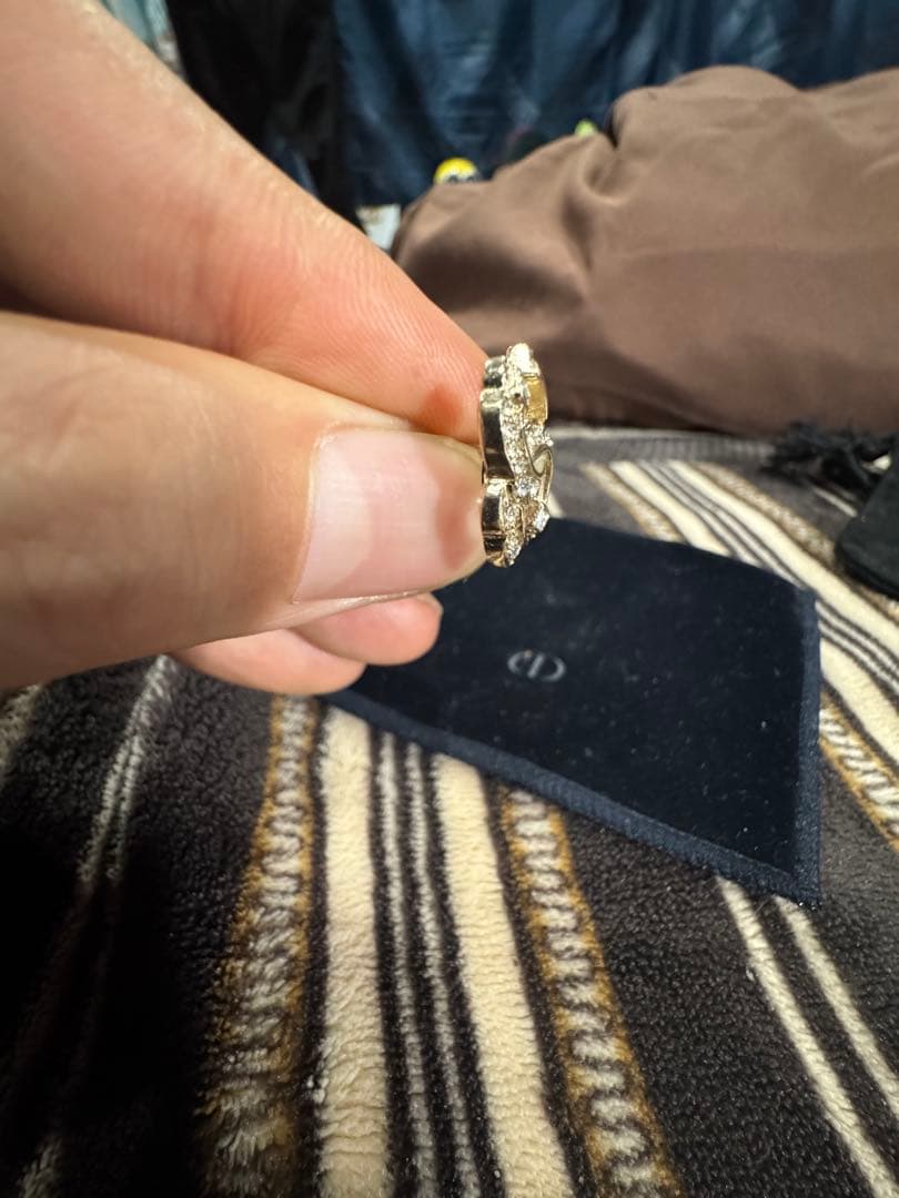 CHANEL ピアス 片耳 ココマーク ストーン ゴールドカラー(片耳用)