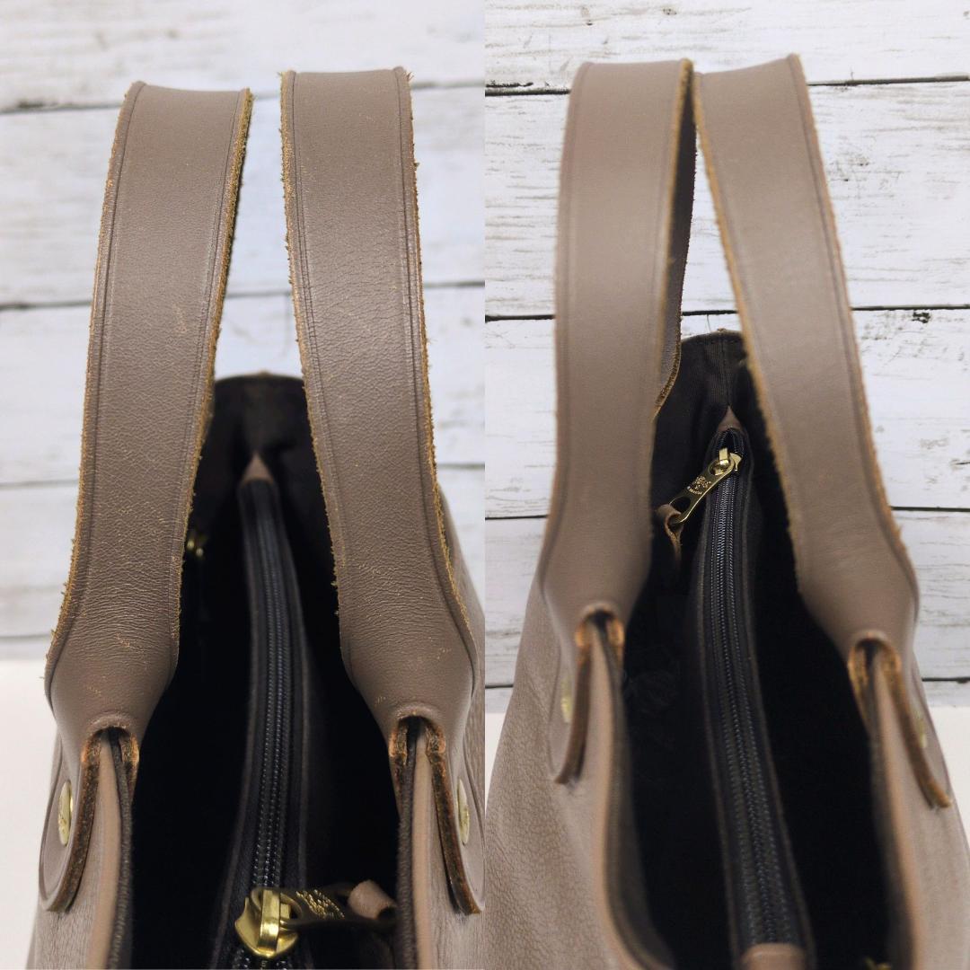 イルビゾンテ　ハンドバッグ　トートバッグ　レザー　グレージュ　ロゴ型押し