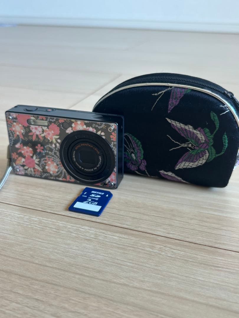 【美品】PENTAX コンパクトデジタルカメラ 花柄 希少