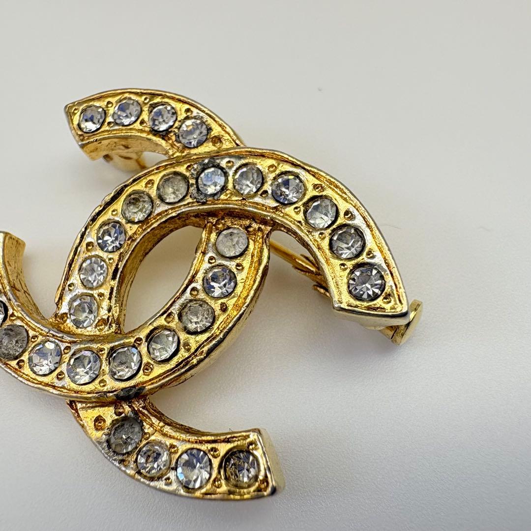 CHANEL シャネル ブローチ ココマーク ラインストーン ヴィンテージ
