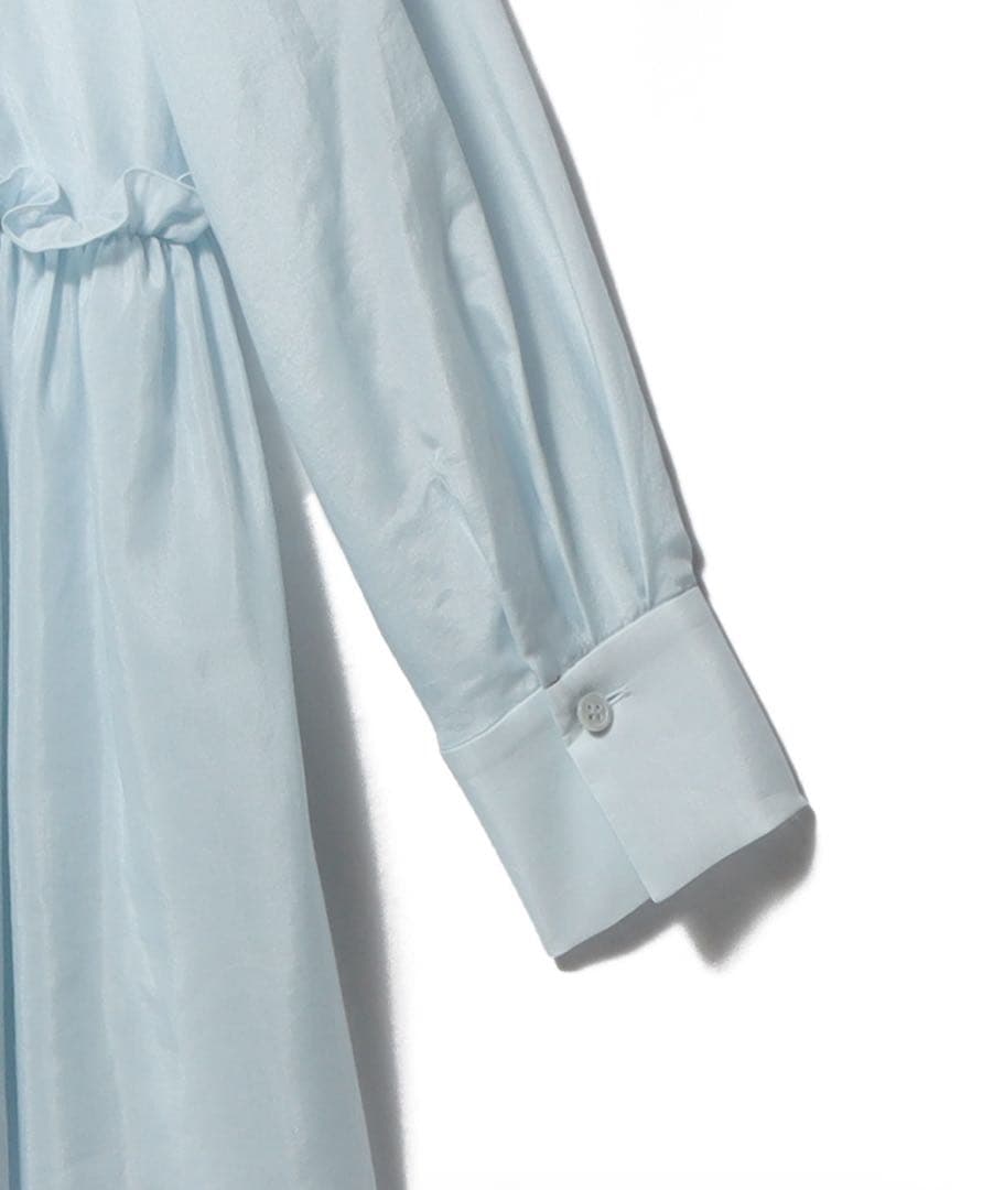 ESTNATION コットンシルク フリルチュニックブラウス ライトブルー