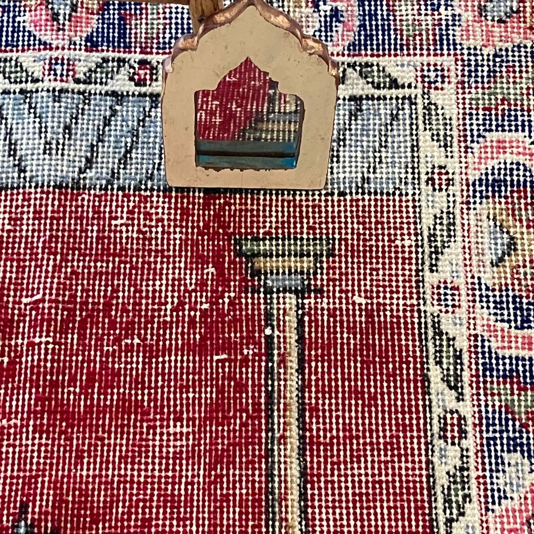 アート✳︎塔✳︎74×130 シャンデリア　レッド　ブルー　トルコヴィンテージラグ